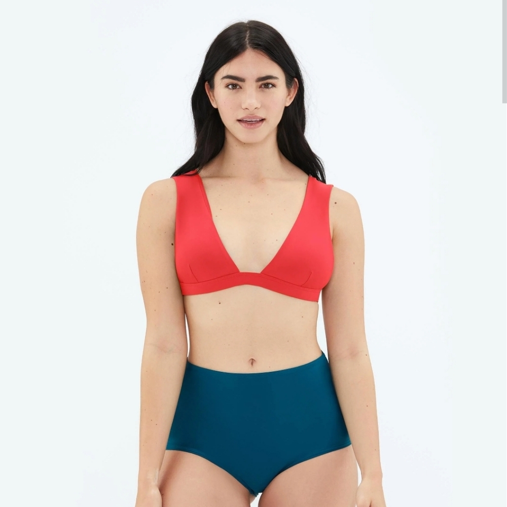 Summersalt The Plunge Bikini Top In Grapefruit Size 10 NWT
